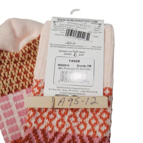 2 Pair Worlds Softest Socks Ragg Crew Socks 6-11 Cozy Cabin Gift for Her Spa NWT - Picture 5 of 10